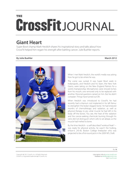 Giant Heart Super Bowl Champ Mark Herzlich Shares His Inspirational Story and Talks About How Crossfit Helped Him Regain His Strength After Battling Cancer