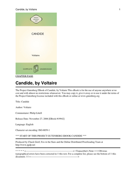 Candide, by Voltaire 1