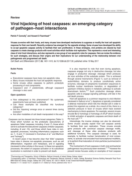 Viral Hijacking of Host Caspases: an Emerging Category of Pathogen&Ndash