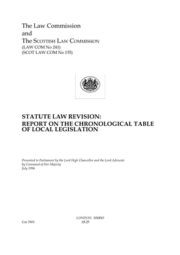 Report on the Chronological Table of Local Legislation