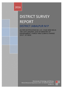 District Survey Report District Jabalpur M P