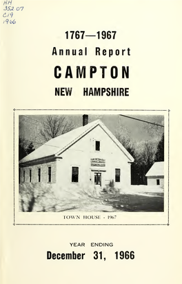 1767-1967 Annual Report, Campton, New Hampshire, Year Ending