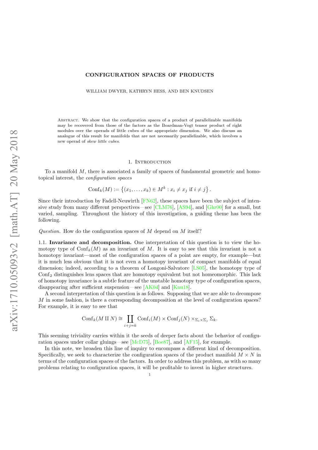 Configuration Spaces of Products