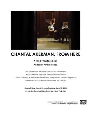 Chantal Akerman, from Here