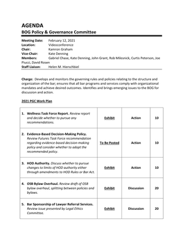 Policy & Governance Committee