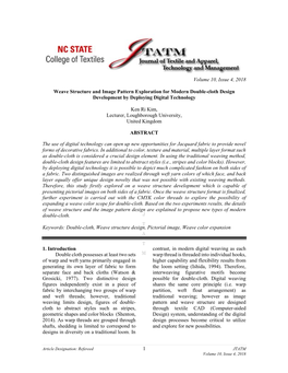 Weave Structure and Image Pattern Exploration for Modern Double-Cloth Design Development by Deploying Digital Technology