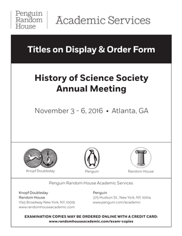 History of Science Society Annual Meeting