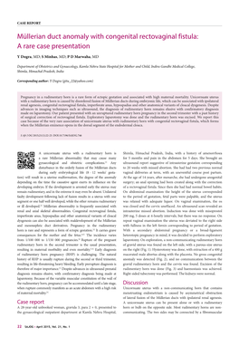 Müllerian Duct Anomaly with Congenital Rectovaginal Fistula: a Rare Case Presentation