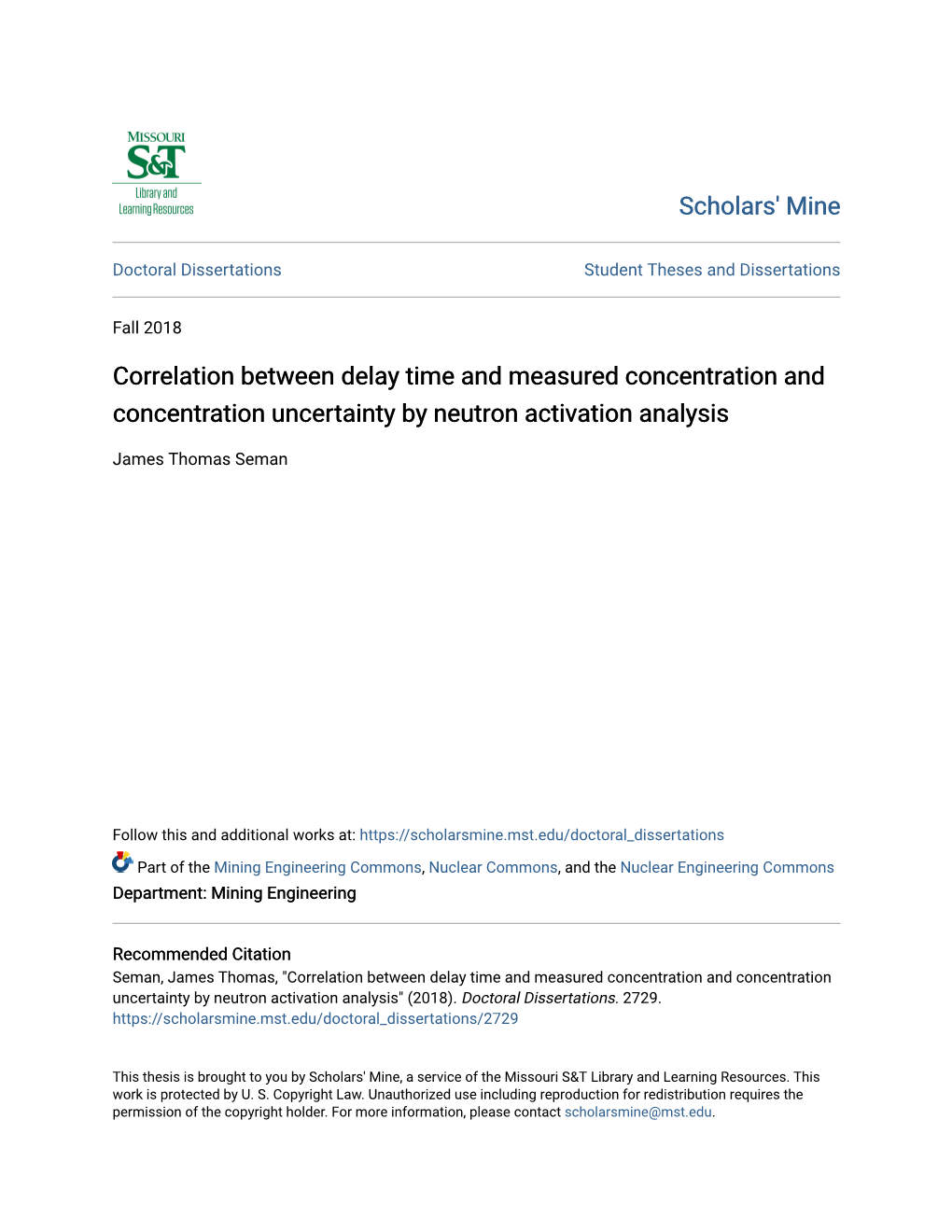 Correlation Between Delay Time and Measured Concentration and Concentration Uncertainty by Neutron Activation Analysis