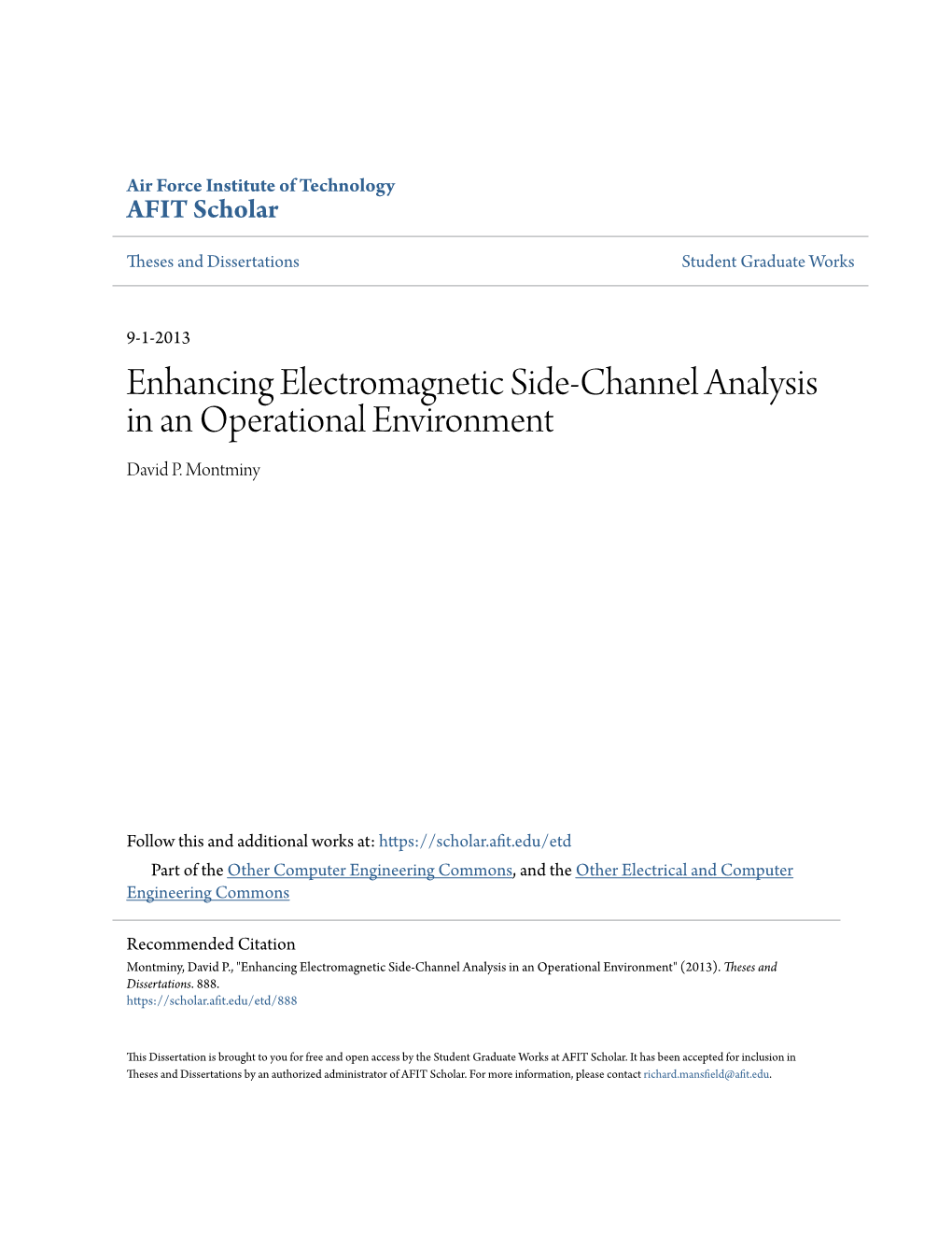 Enhancing Electromagnetic Side-Channel Analysis in an Operational Environment David P