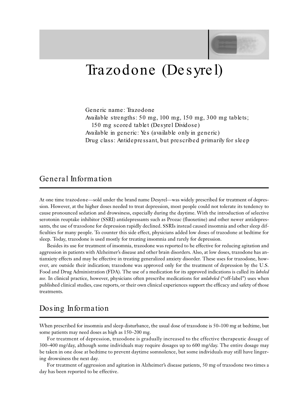 Trazodone (Desyrel)