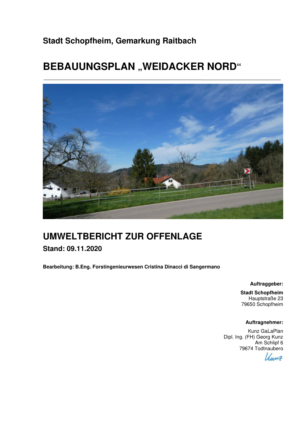 Bebauungsplan „Weidacker Nord“