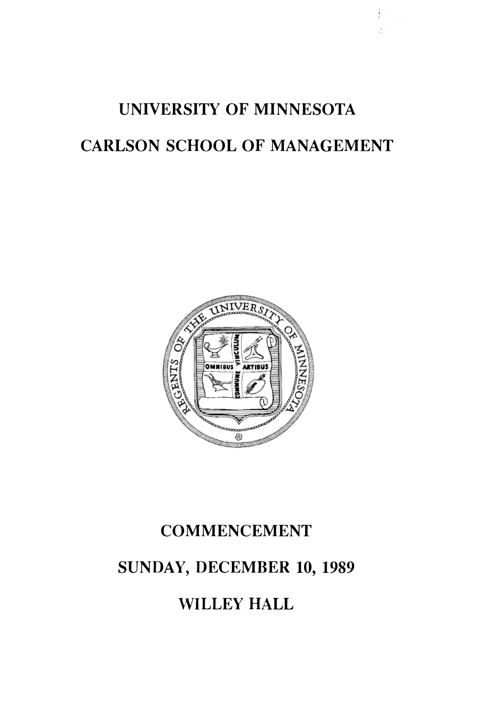 University of Minnesota Carlson School of Management Commencement