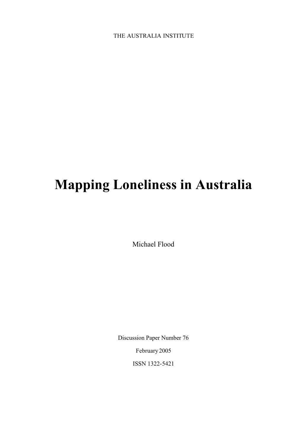 Mapping Loneliness in Australia