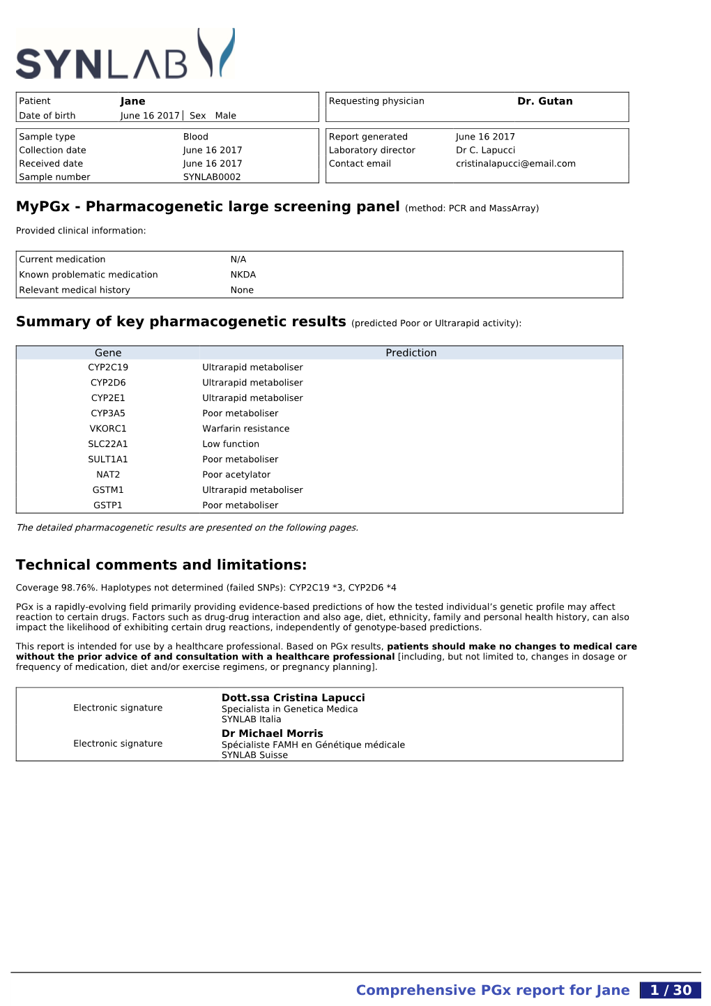 Technical Comments and Limitations: Comprehensive