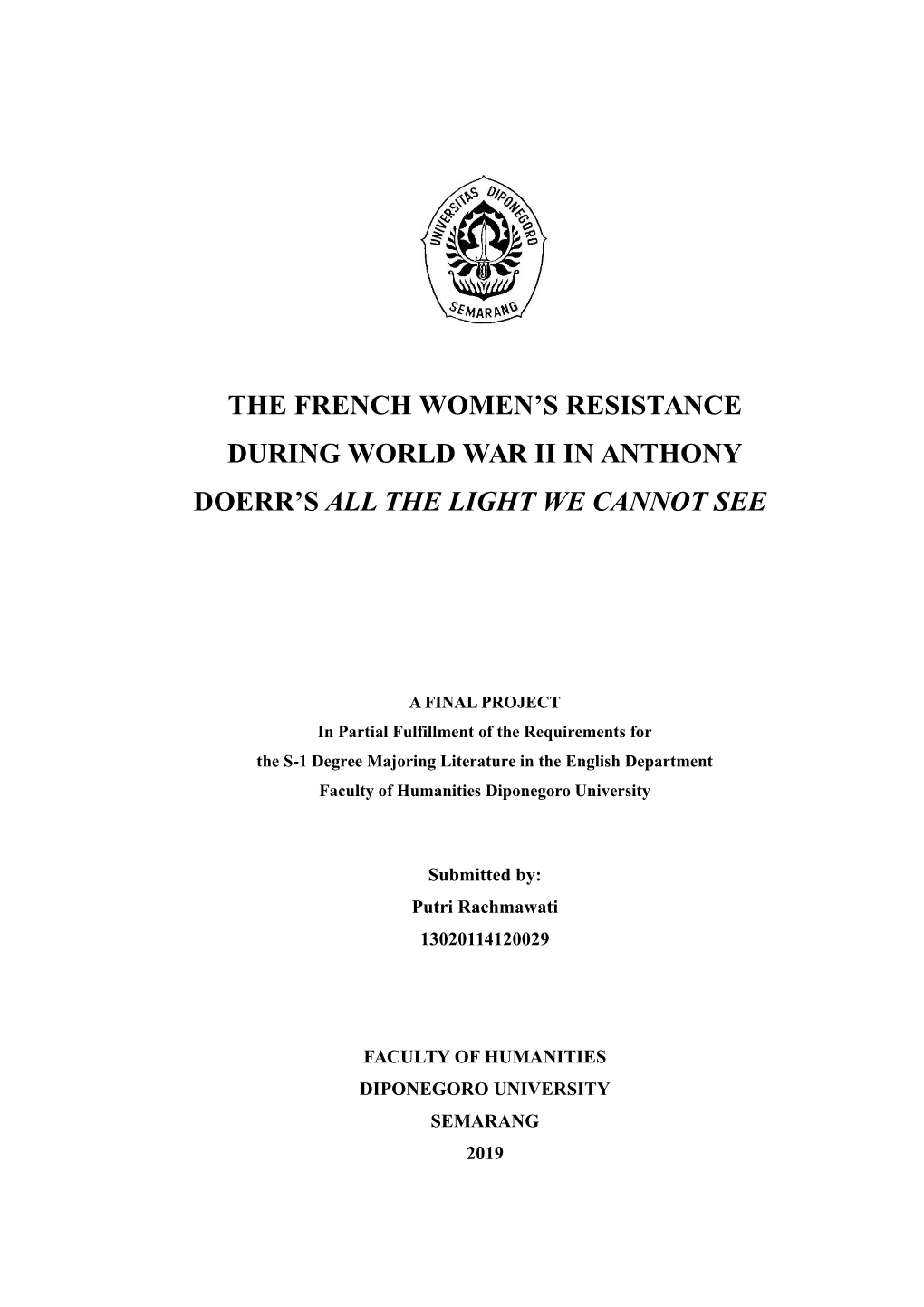 The French Women's Resistance During World