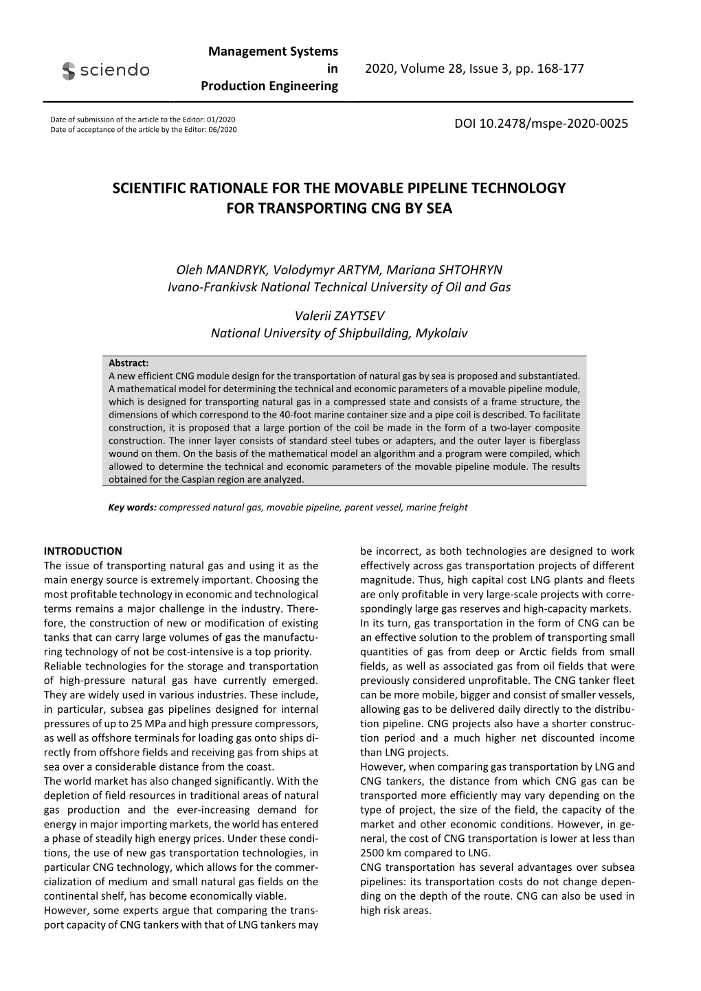 Scientific Rationale for the Movable Pipeline Technology for Transporting Cng by Sea