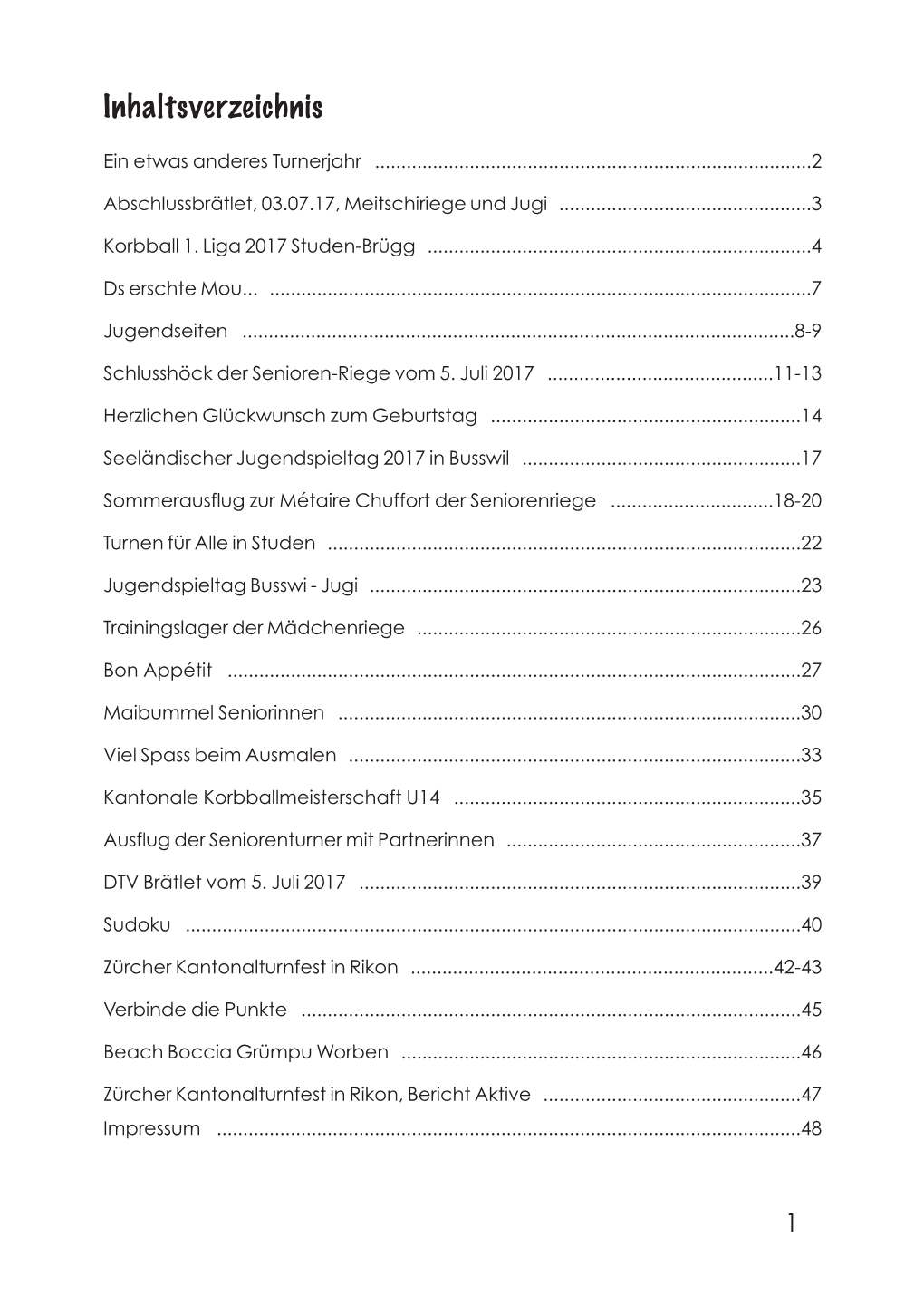 Vereinsheft Studen