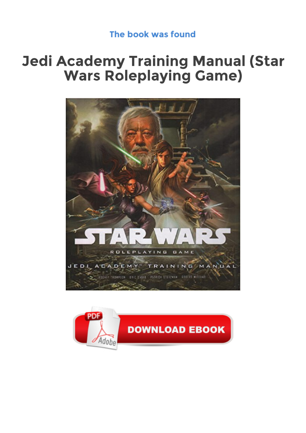 Get Ebooks Jedi Academy Training Manual (Star Wars Roleplaying