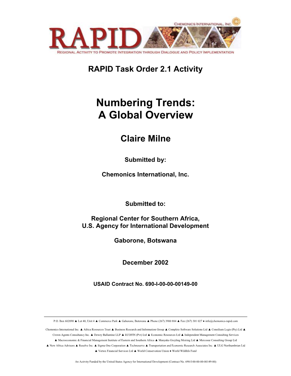 Numbering Trends: a Global Overview
