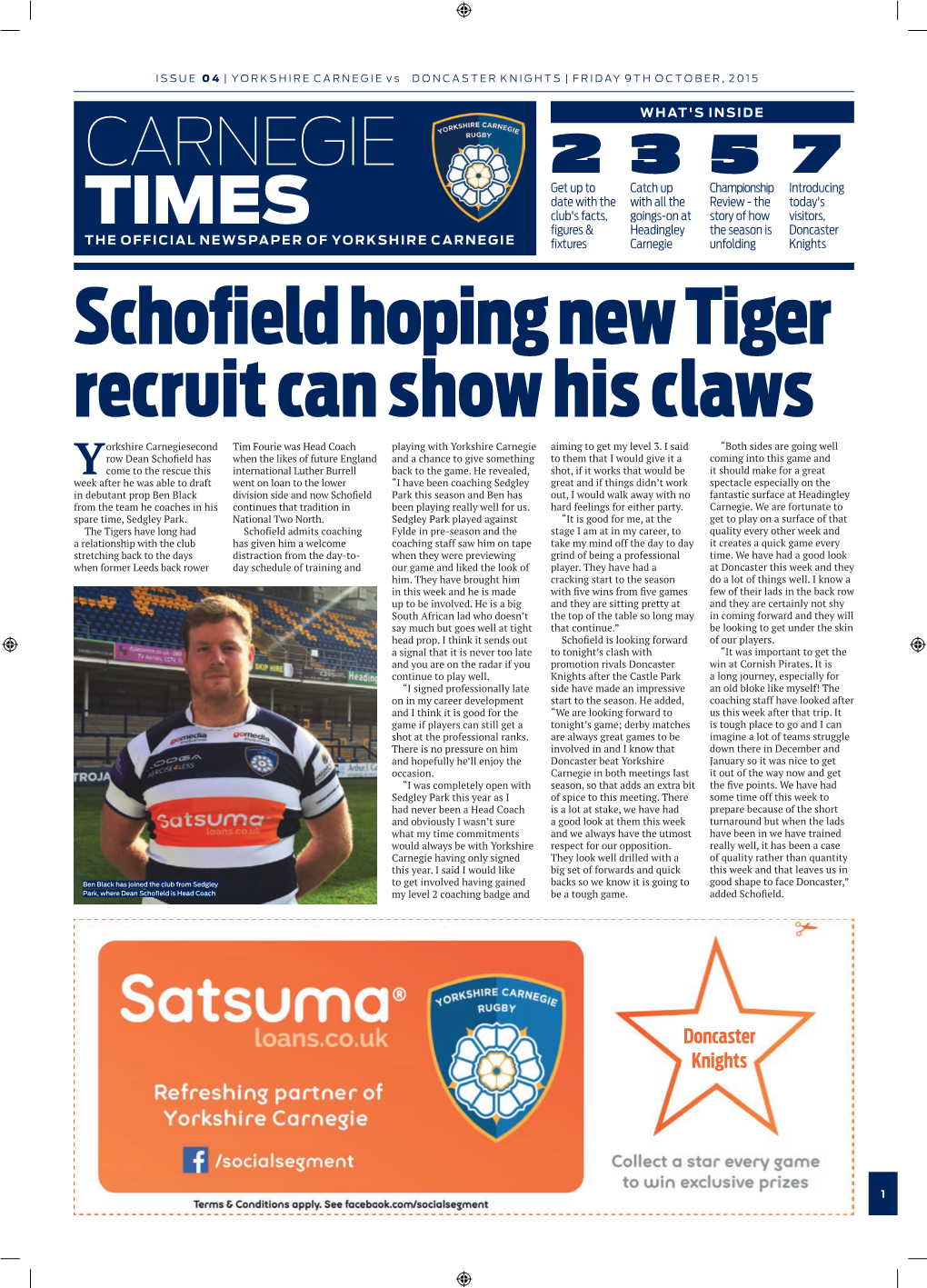 Schofield Hoping New Tiger Recruit Can Show His Claws