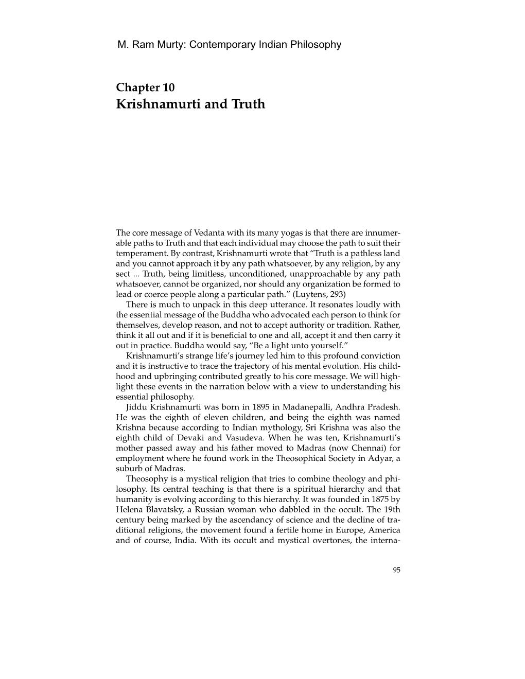 Krishnamurti and Truth