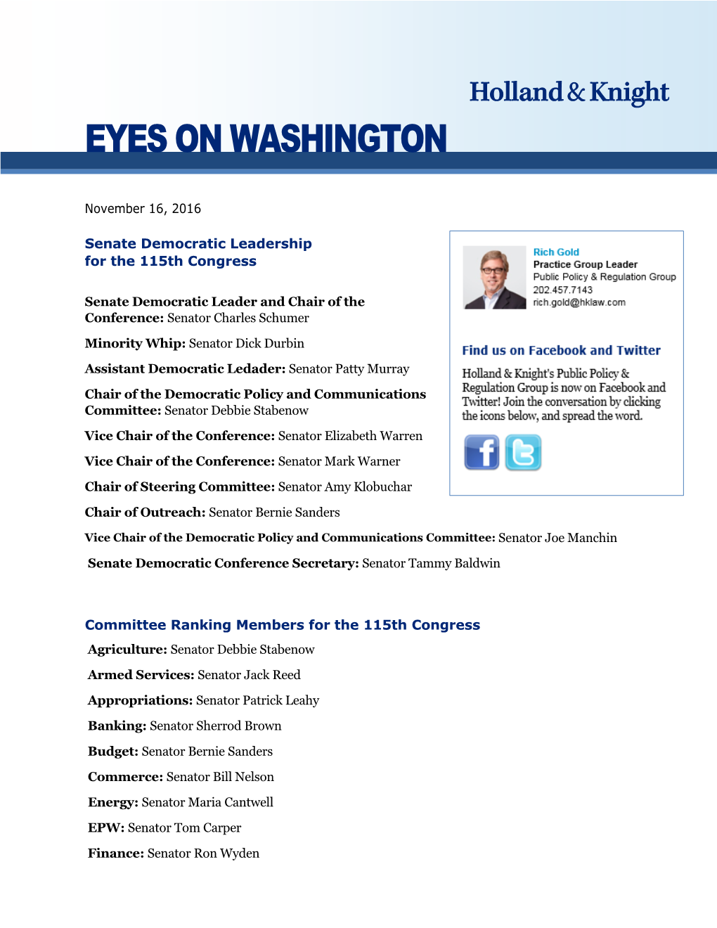 Eyes on Washington