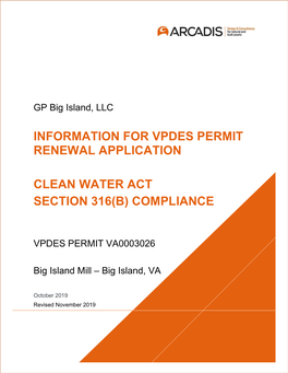 Information for Vpdes Permit Renewal Application Clean