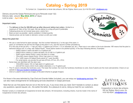 Catalog - Spring 2019 to Contact Us : Cooperative Le Levier Des Artisans, 350 De L'eglise, Mont-Louis, Qc 418-763-4247, Info@Pepio.Org