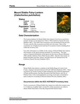 Plants Mount Diablo Fairy-Lantern (Calochortus Pulchellus)