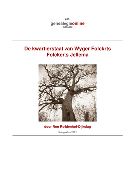 De Kwartierstaat Van Wyger Folckrts Folckerts Jellema