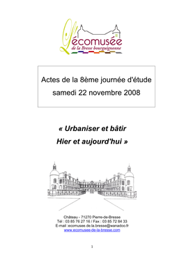 Actes Du Colloque 2008