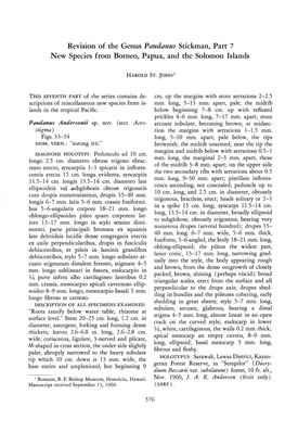 Revision of the Genus Pandanus Stickman, Part 7 New Species from Borneo, Papua, and the Solomon Islands