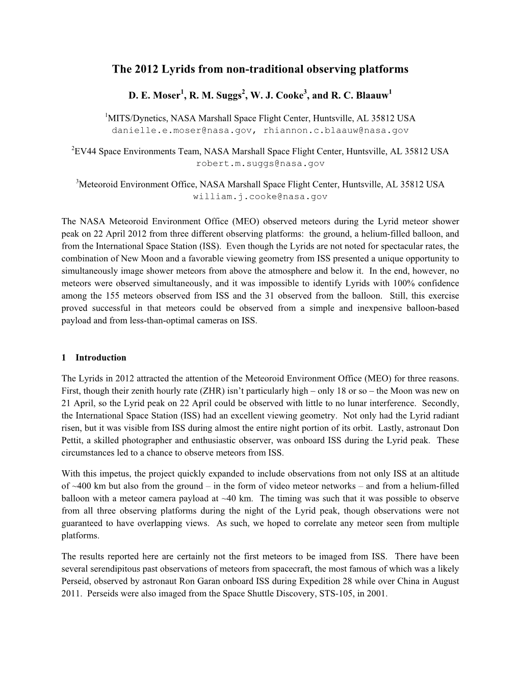 The 2012 Lyrids from Non-Traditional Observing Platforms