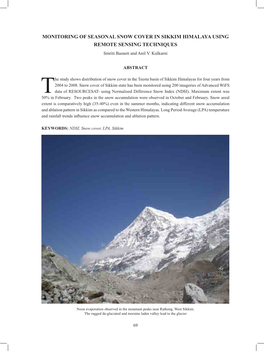 Monitoring the Seasonal Snow Cover in Sikkim Himalaya Using Remote