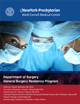 Department of Surgery General Surgery Residency Program
