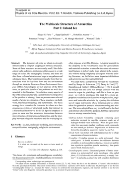 The Multiscale Structure of Antarctica Part I: Inland Ice