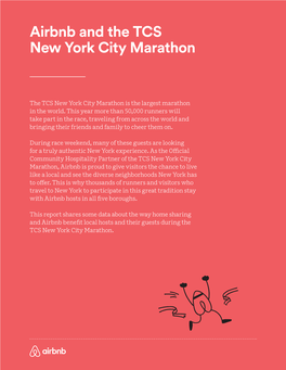 Airbnb and the TCS New York City Marathon