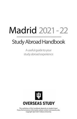 Madrid 2021 - 22 Study Abroad Handbook