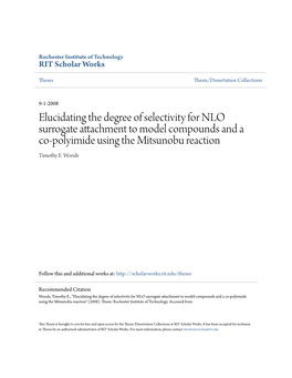 Elucidating the Degree of Selectivity for NLO Surrogate Attachment to Model Compounds and a Co-Polyimide Using the Mitsunobu Reaction Timothy E