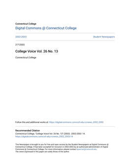 College Voice Vol. 26 No. 13