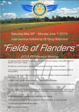Fields of Flanders” 2015 IFFR-Benelux Meeting
