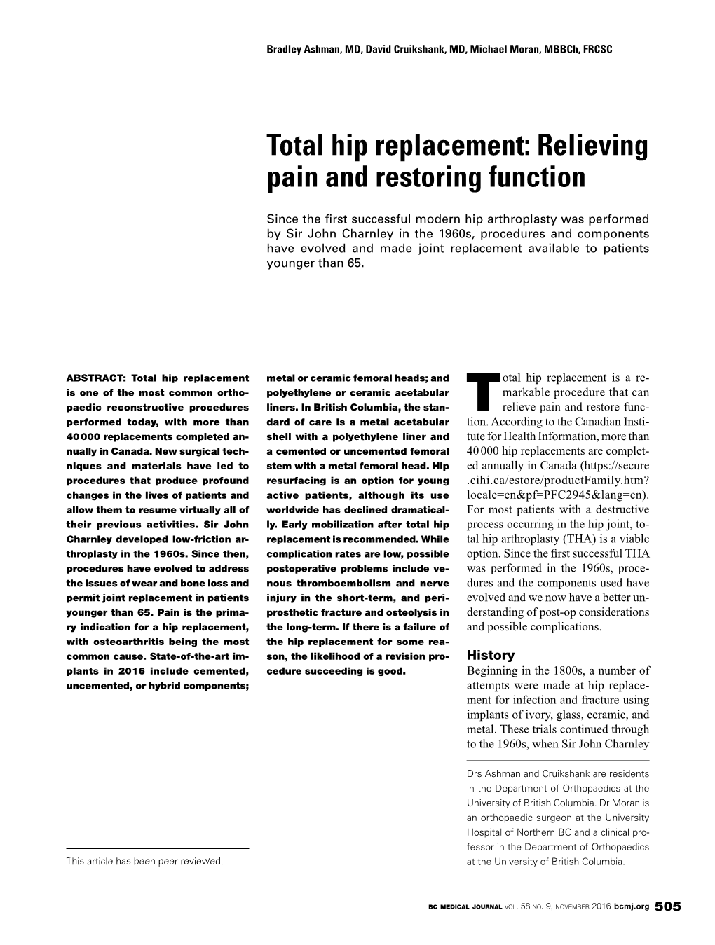 Total Hip Replacement: Relieving Pain and Restoring Function