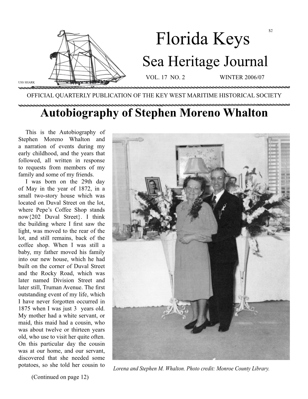 Florida Keys Sea Heritage Journal