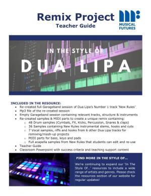 In the Style of Dua Lipa Teacher Guide