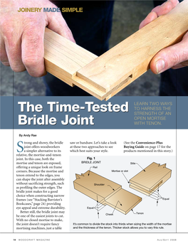 The Time-Tested Bridle Joint