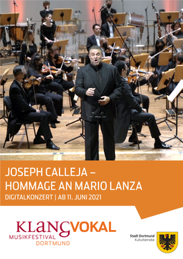 Joseph Calleja – Hommage an Mario Lanza Digitalkonzert | Ab 11