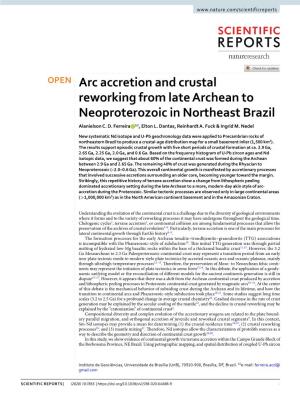 Arc Accretion and Crustal Reworking from Late Archean to Neoproterozoic in Northeast Brazil Alanielson C