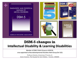 DSM-5 Changes in Intellectual Disability & Learning Disabilities
