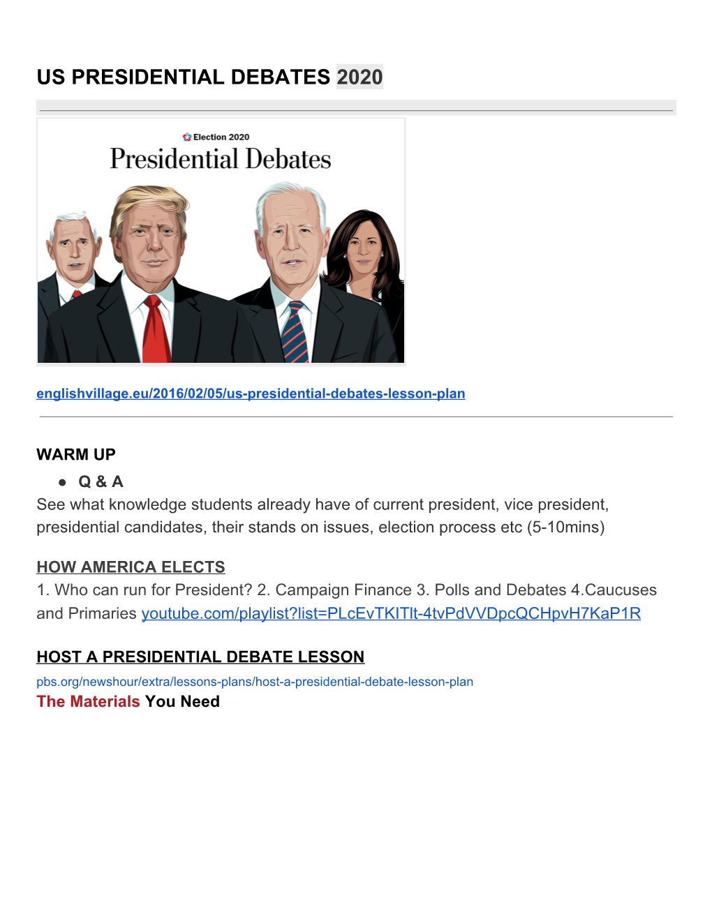 Us Presidential Debates ​2020